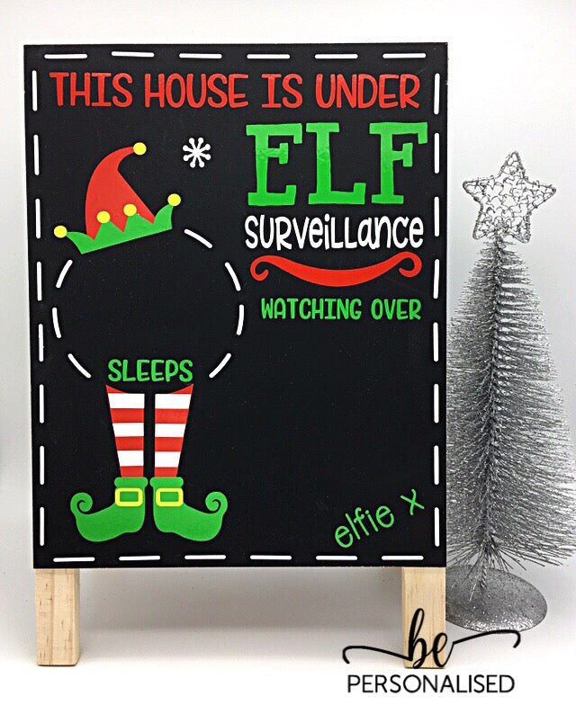 Christmas Countdown Chalkboard - Elf Surveillance