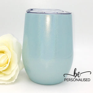 Shimmer Coffee/Wine Insulated Tumbler - Light Blue