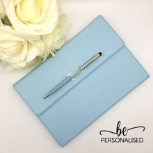 Load image into Gallery viewer, Light Blue PU Leather A5 Notebook with pen