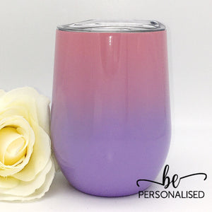 Two Tone Coffee/Wine Insulated Tumbler - Pink and Purple