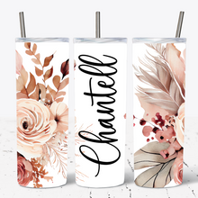 Load image into Gallery viewer, Boho Beige &amp; Pink Floral Personalised Tumbler