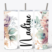 Load image into Gallery viewer, Colourful Floral Personalised Tumbler