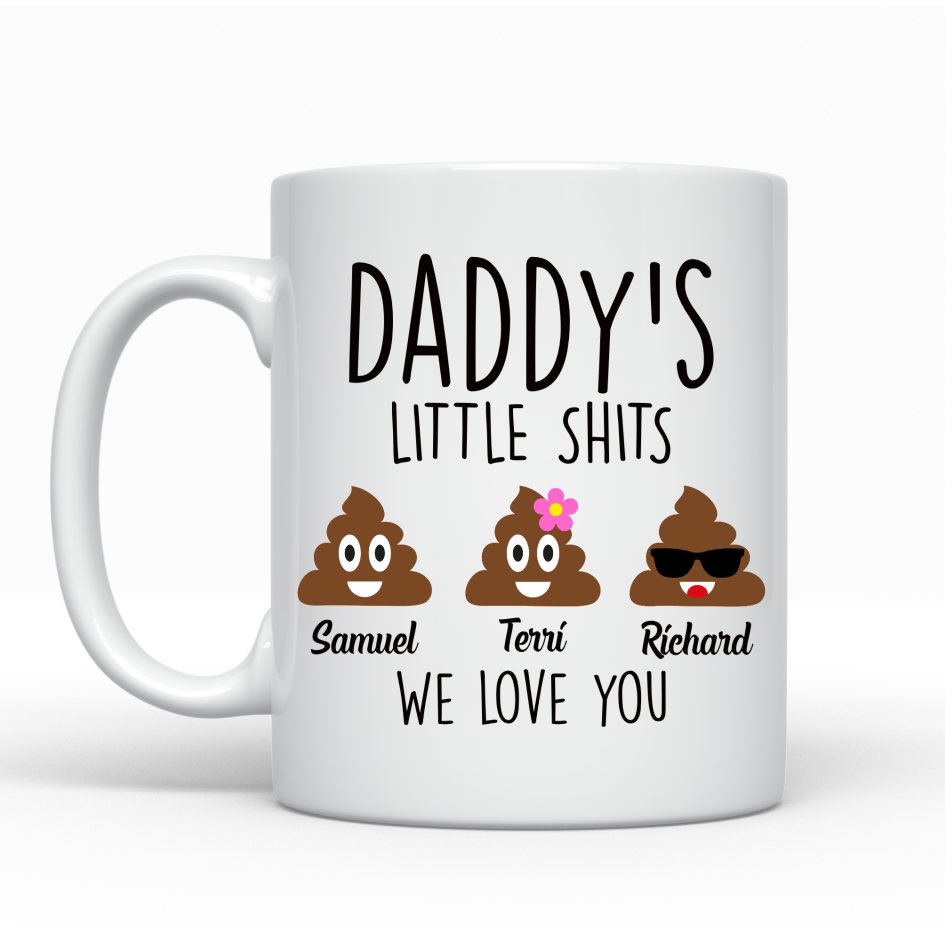 Personalised Little Shits Ceramic Mug - Daddy/Grandad/Poppy