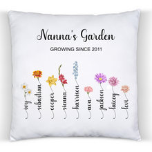 Load image into Gallery viewer, Personalised Grandmothers Garden - Birth Month Flower - Cushion