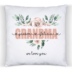 Floral Heart Mum / Grandmother - Cushion