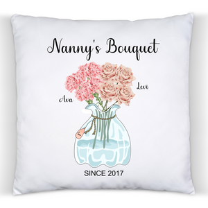 Grandmothers Bouqet - Birth Month Flower - Cushion