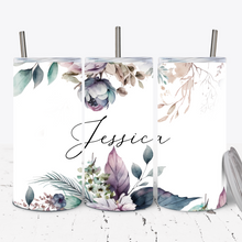 Load image into Gallery viewer, Purple Floral Personalised 15oz Tumbler