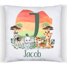 Load image into Gallery viewer, Personalised Safari Animals Cushion