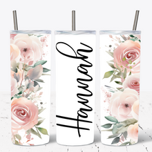 Load image into Gallery viewer, Pink Floral Personalised Tumbler