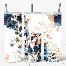 Load image into Gallery viewer, Navy, Gold, Blush Floral Print