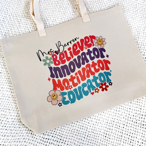 Personalised Educator Quote Tote Bag