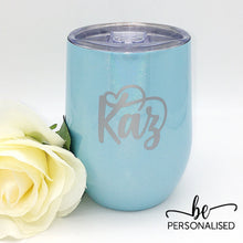 Load image into Gallery viewer, Shimmer Coffee/Wine Insulated Tumbler - Light Blue