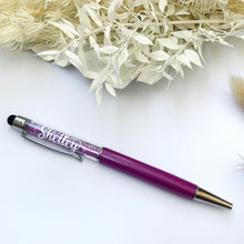 Load image into Gallery viewer, Purple Personalised Crystal Ball Point Pen