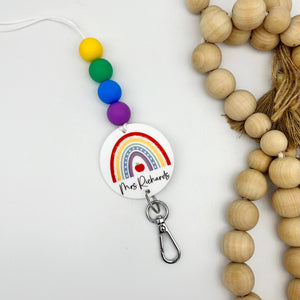 Personalised Apple Rainbow Lanyard