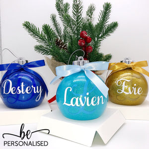 Personalised Christmas Glitter Baubles