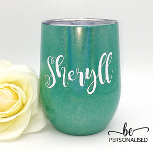 Shimmer Coffee/Wine Insulated Tumbler - Green