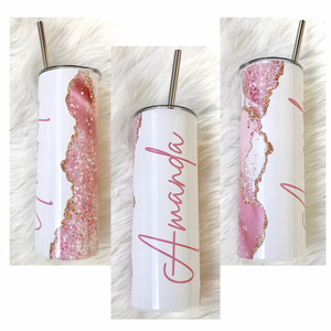 Personalised Pink Marble Glitter