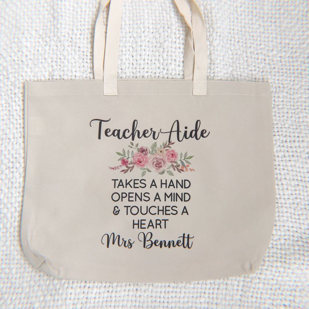 Personalised Teacher Aide Quote Tote Bag
