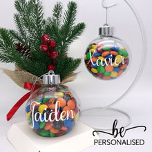 Load image into Gallery viewer, Personalised Christmas Clear Bauble