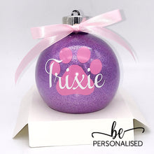 Load image into Gallery viewer, Fur Baby Christmas Glitter Baubles