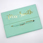 Mint PU Leather A5 Notebook with pen