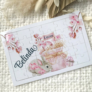 Easter Puzzle - Pink Orchid Bunny