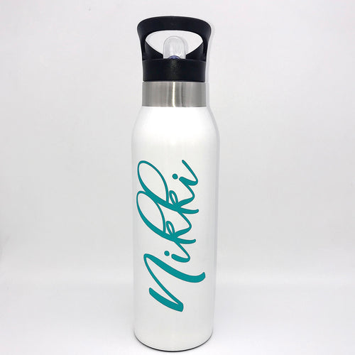 White 500ml Double Wall Stainless Steel Bottle