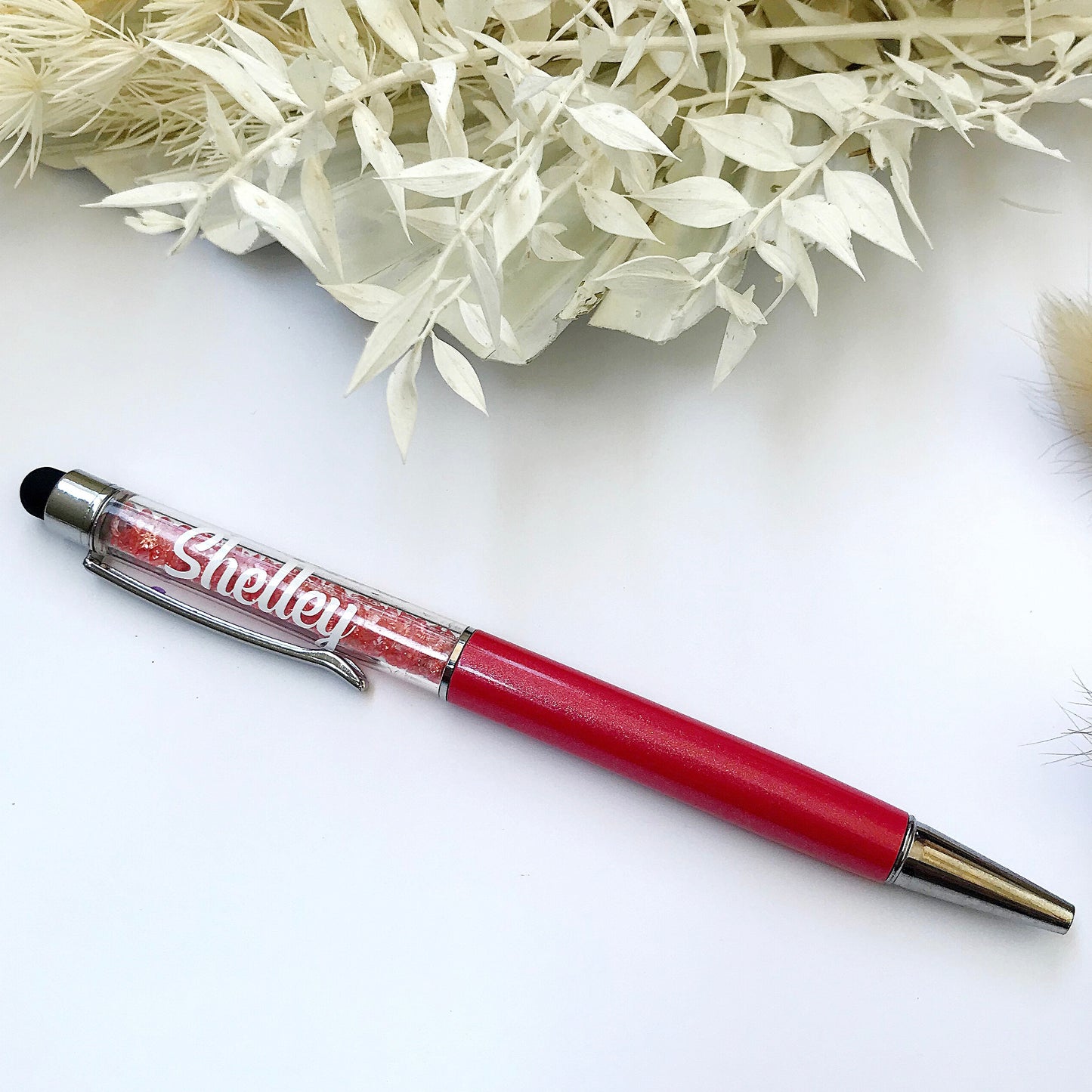 Pink Personalised Crystal Ball Point Pen