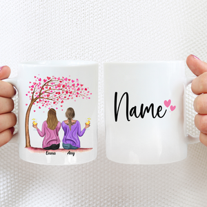 Best Friends / Sister Mug - personalised with name + hearts