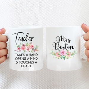 Teacher Floral Quote - Ceramic Mug