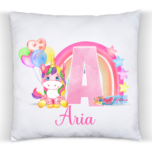 Personalised Unicorn Alphabet Cushion