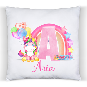 Personalised Unicorn Alphabet Cushion